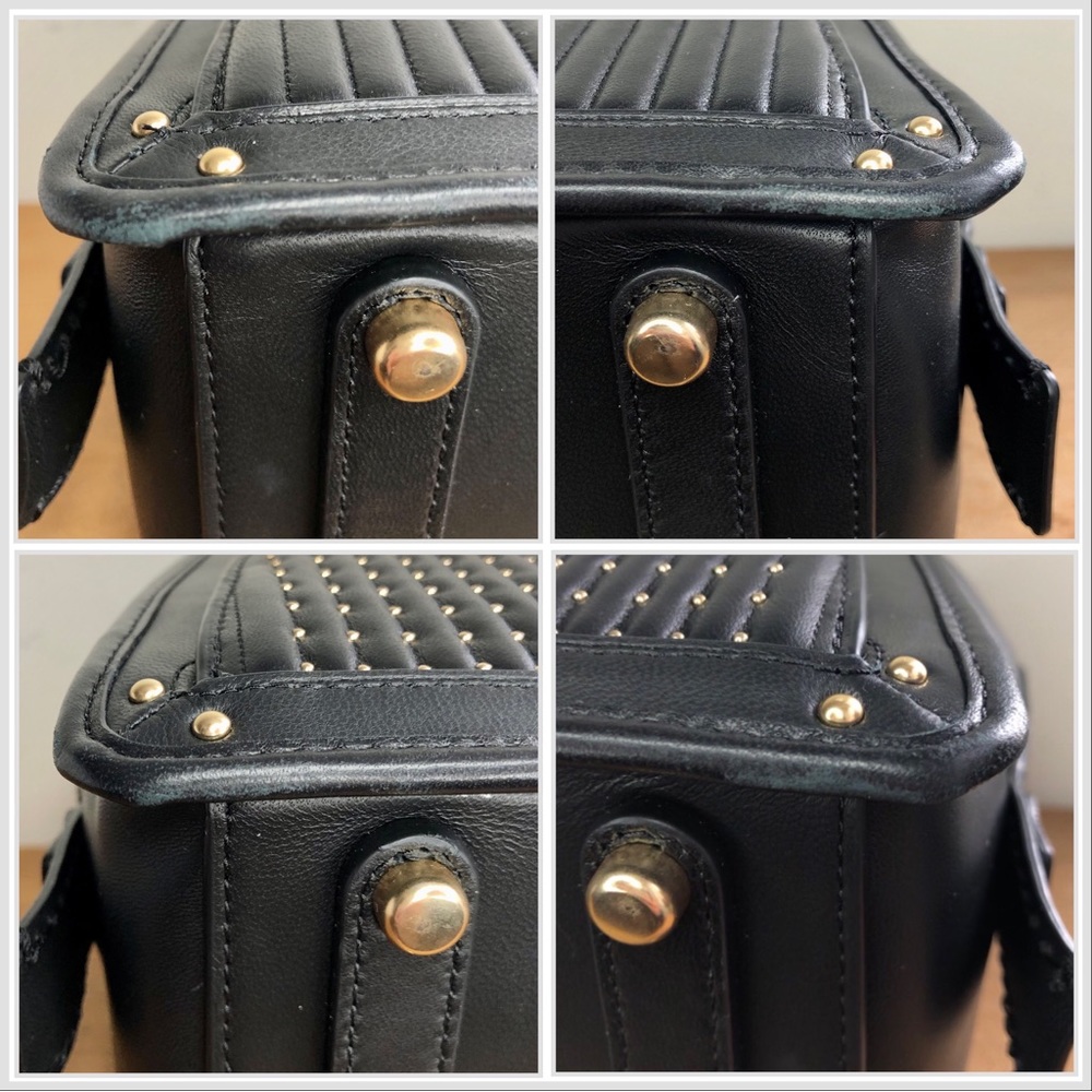 S⭕️LD‼️Coach Dreamer With Quilting And Rivets Gold/Black - Picture 10 of 12